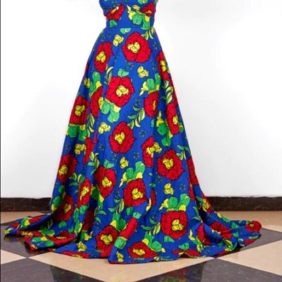 African Material Flow Maxi Dress (Made in Ghana) - Picture 2 of 5